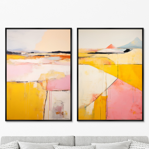 ArtNoMore - Набор из 2-х репродукций картин на холсте Landscape Collection, Valley of Pyrimids, 2024г.