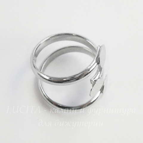 Основа для кольца с 3 площадками 6 мм (цвет - платина)