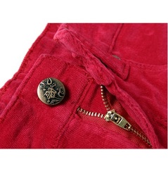 Sweet Berry Малиновая вельветовая юбка (165459)