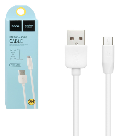 Кабель USB - microUSB Hoco X1 2м белый