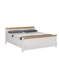 Кровать Мальта с ящиками 160x200 (белый воск/антик), 168x92,5x222 см