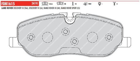FDB1615 Тормозные колодки дисковые OE 'PREMIER'