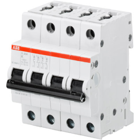 Автоматический выключатель 4-полюсный 20 А, тип K, 10 кА S204M K20. ABB. 2CDS274001R0487
