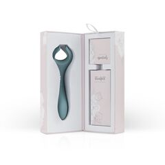 Голубой двусторонний вибромассажёр для пар The Peony - 19,2 см. - 