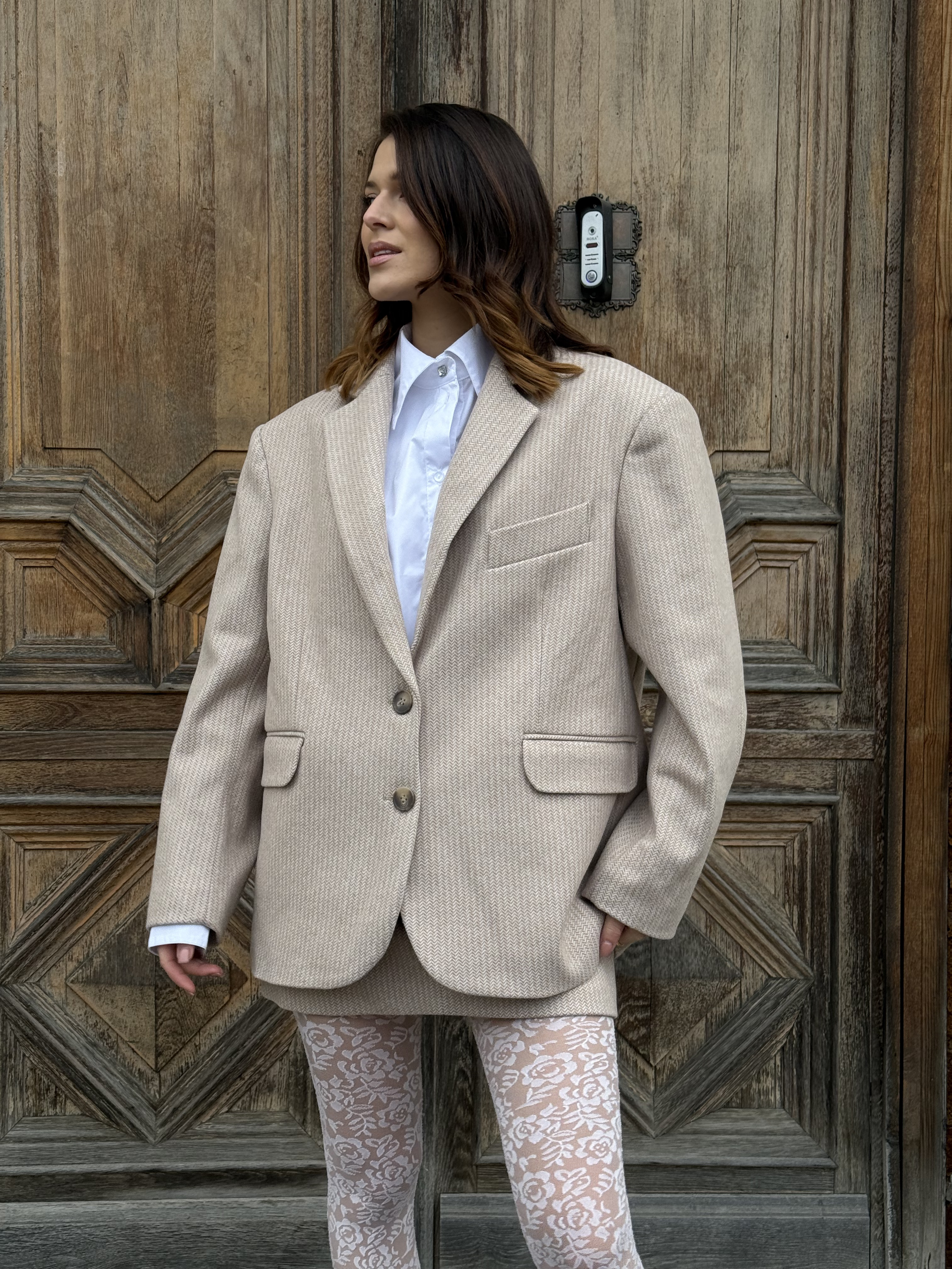 Пиджак с мужского плеча Hill, Бежевый