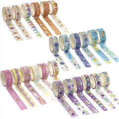 
          Декоративная клейкая лента Alingar, 1.5 см х 2 м, 6 шт, "Космос, радуга, монстрик", асcорти, в индивидуальной упаковке