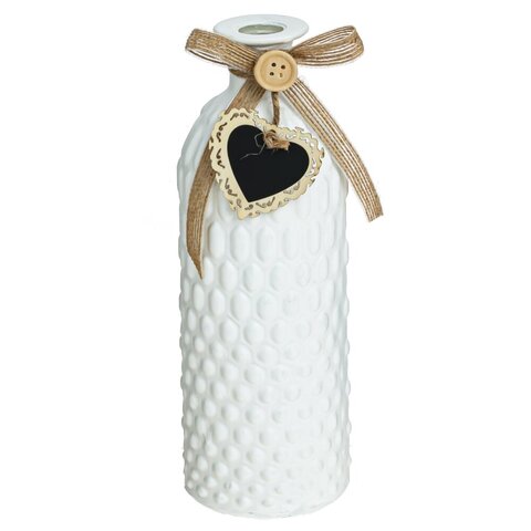 Ваза стеклянная (Высота 21 см) - Белый