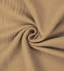 Ткань Муслин, 115 гр/м2, 100% хлопок, ш. 140 см, тёмно-бежевый