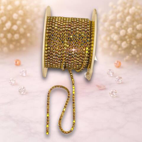 стразовая цепочка ,2мм ,цвет голограмма золото-белый (1метр)