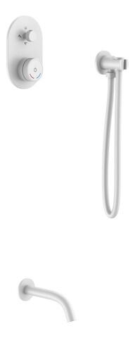 Boheme 154-MW Смеситель встроенный + излив + ручной душ без лейки TECH Mat White