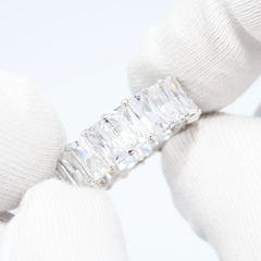 94013635- Кольцо-дорожка из серебра с багетными фианитами