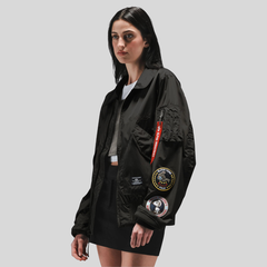 Бомбер Alpha Industries CWU 36/P Relaxed Patched Black (Черный)