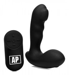 Черный стимулятор простаты Alpha-Pro 7X P-Milker Silicone Prostate Stimulator with Milking Bead - 