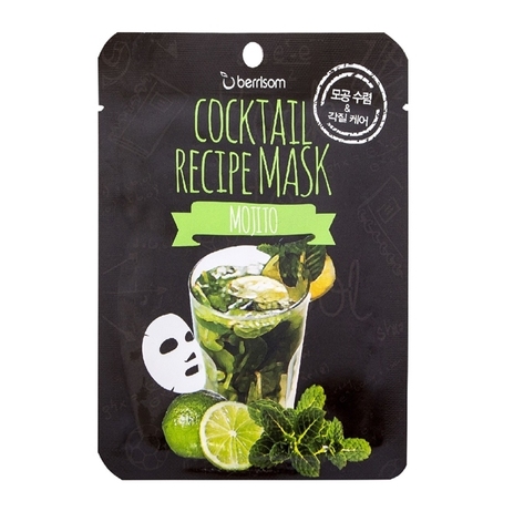 BER МАСКА ТКАНЕВАЯ ДЛЯ ЛИЦА COCKTAIL RECIPE MASK MOJITO, 20 ML