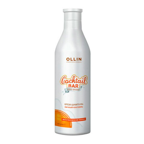 OLLIN Cocktail Bar Egg Shake Shampoo - Крем-шампунь для волос Яичный коктейль блеск и восстановление волос