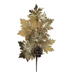 Ветка кленовая 65см Goodwill Maple Leaf Pinecone Stem золотая