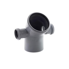 Отвод ПП (полипропилен) для канализации 45гр. Дн 110 с двумя патрубками 50 влево и вправо с уплотнительным кольцом, Ростурпласт