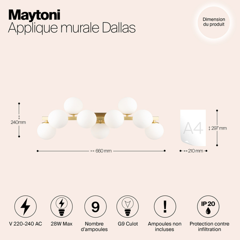 Настенный светильник Maytoni Dallas MOD547WL-09BS