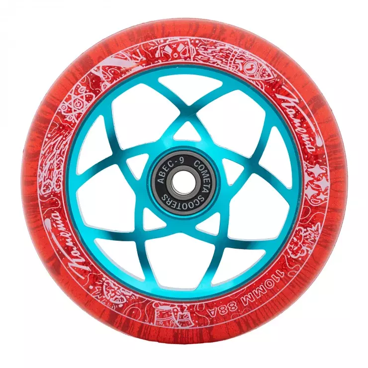 Колеса для самоката Комета Атом (Красный с блёстками / Синий)
