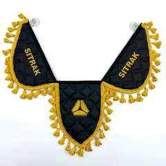 Вымпел тройной Sitrak (экокожа, черный с желтой вышивкой)