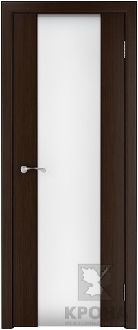Дверь Крона Лаура , стекло триплекс белое (широкое), цвет венге, остекленная