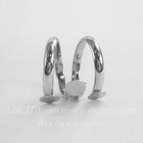 Основа для кольца с 3 площадками 6 мм (цвет - платина)