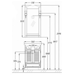 Зеркало ТИБЕТ 50, орех антикварный