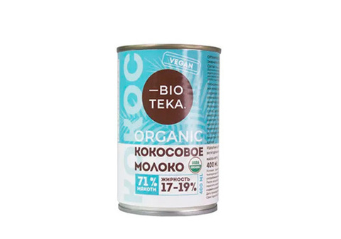 Органическое кокосовое молоко 17-19%, 400мл