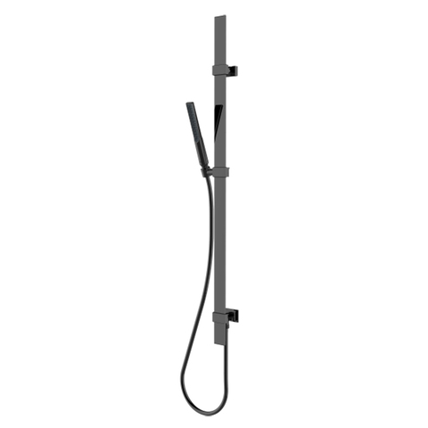 D48088.073 BOSSINI APICE Душевая штанга FLAT из латуни 110 см..,душевая лейка ,шланг Cromolux 150 см, цвет черный матовый