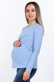 Лонгслив для беременных и кормящих 10885 голубой