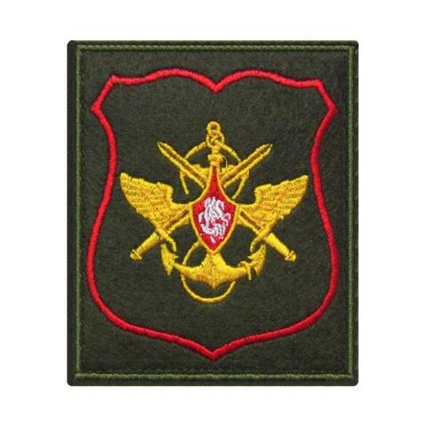 Шеврон МО ОВУ вышитый с липучкой оливковый красный кант (приказ 300)