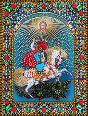 И-7а Набор для вышивания хрустальными камнями Георгий Победоносец (мал)