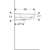 Раковина Geberit Xeno²: B=90см, T=48см, Отверстие под смеситель=Без, Перелив=Без, Белый / Специальное керамическое покрытие KeraTect