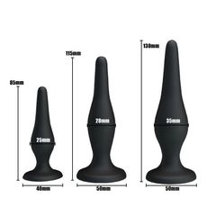 Набор из 3 силиконовых анальных пробок для начинающих Mini Anal Kit - 