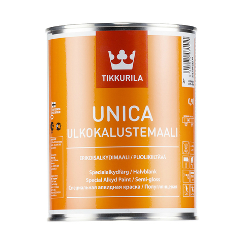 Tikkurila Unica Ulkokalustemaali/Тиккурила Уника Улкокалустэмаали полуглянцевая алкидная краска для металла,дерева и пластика