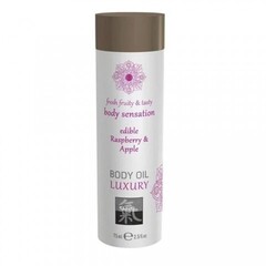 Съедобное масло для тела - Малина и Яблоко от Shiatsu 75 мл.