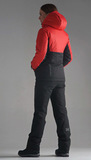 Женский утеплённый прогулочный лыжный костюм Nordski Montana Red-Black 2020 с лямками