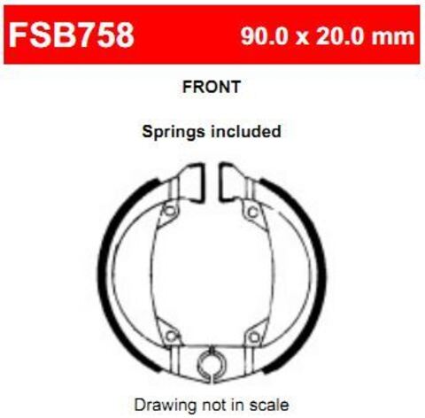 FSB758 Тормозные колодки барабанные MOTO, коробка 2 шт