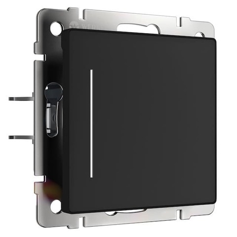 Умный выключатель сенсорный Soft-touch/Wi-Fi, одноклавишный с подсветкой. Цвет Чёрный. Werkel(Веркель). Встраиваемые механизмы. a064141 / W4513008