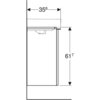 Шкафчик для раковины Geberit Smyle Square, с одной дверцей: B=44.2см, H=61.7см, T=35.6см, Пекан / Меламин, древесная структура