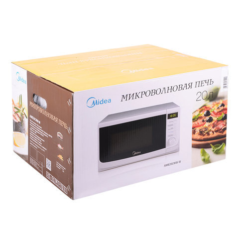 Микроволновая печь MIDEA AM820CWW-W, объем 20 л, мощность 800 Вт, механическое управление, белая
