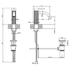 Gessi 316 Смеситель для раковины на 1 отверстие с донным клапаном, излив 123мм, цвет: brushed black metal pvd 54101#707