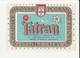 K15210 ЧССР Чехословакия Пивная этикетка Tatran Popradsky pivovar