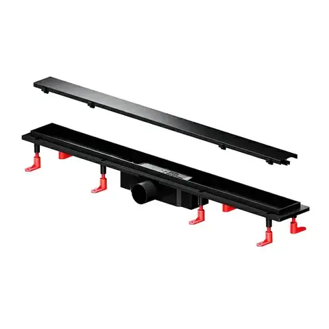 Am.Pm PrimeFlow W02SC-U11-080-04BM Душевой трап (лоток) 80 комбинированный затвор с черной матовой решеткой под плитку