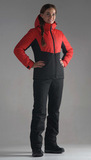 Женский утеплённый прогулочный лыжный костюм Nordski Montana Red-Black 2020 с лямками