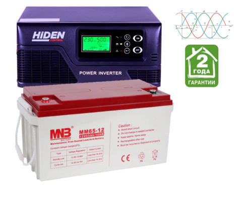 Комплект ИБП HIDEN HPS20-0412-АКБ MM65