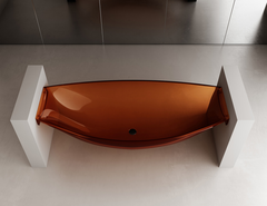 ABBER Kristall AT9704Opal Прозрачная ванна подвесная коричневая фото