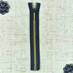 Молния потайная спираль Т7, 19 см, чёрный с жёлтым