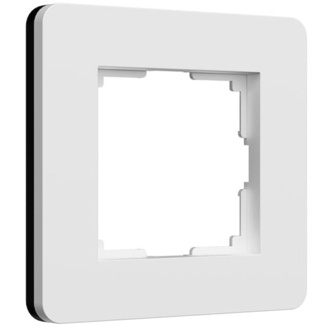 Рамка на 1 пост. Цвет Белый/чёрный soft-touch. Werkel(Веркель). Split. a067988 / W0013068