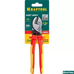 KRAFTOOL KSF-25V, d 13 мм, 250 мм, VDE, 1000 В, усиленный, диэлектрический кабелерез (23334-25V)